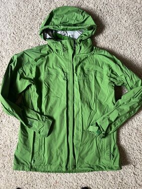 Marmot Green Hooded Waterproof Shell Jacket